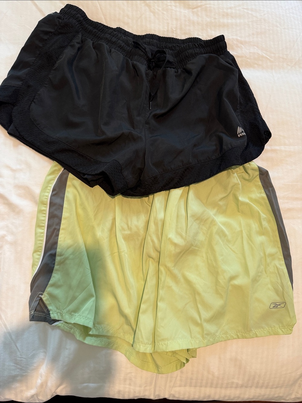 Womens Reebok Black and Lime Green Women's Athletic Shorts Duo L